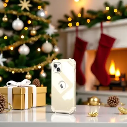 iPhone 15 Plus uchun ekran himoyachisi bilan IDweel g'ilofi, 3 in 1 zarbga chidamli nozik moslashuvchan gibrid og'ir yukga bardoshli qattiq kompyuter qopqog'i yumshoq silikon bamper to'liq korpus (Glitter Yellow) - 5