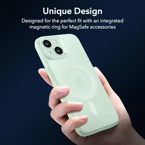 iPhone 15 Plus uchun ESR g'ilofi, MagSafe bilan mos, harbiy darajadagi himoya, sarg'ayish va chizishga qarshi, iPhone 15 Plus uchun magnitli telefon g'ilofi, Zero Series, muzli yashil - 4