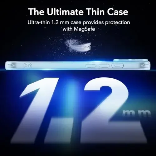 iPhone 15 Plus uchun ESR g'ilofi, MagSafe bilan mos, harbiy darajadagi himoya, sarg'ayish va tirnalishga chidamli, iPhone 15 Plus uchun magnit telefon g'ilofi, Zero seriyasi, muzli ko'k - 2