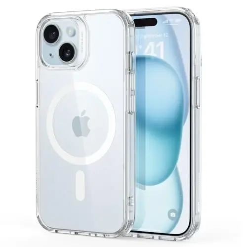 iPhone 15 Plus uchun ESR korpus, MagSafe bilan mos keladi, harbiy darajadagi himoya, sarg'ayishga chidamli, tirnalishga chidamli orqa, iPhone 15 Plus uchun magnit telefon korpusi, klassik seriya, shaffof - 1