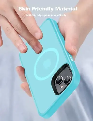 Tigowos for iPhone 15 Plus&iPhone 14 Plus Phone Case Fits MagSafe 10FT Drop Resistant Matte Skin Feeling Back Cover for iPhone 15 Plus&iPhone 14 Plus Case，Fluorescent Blue - 4