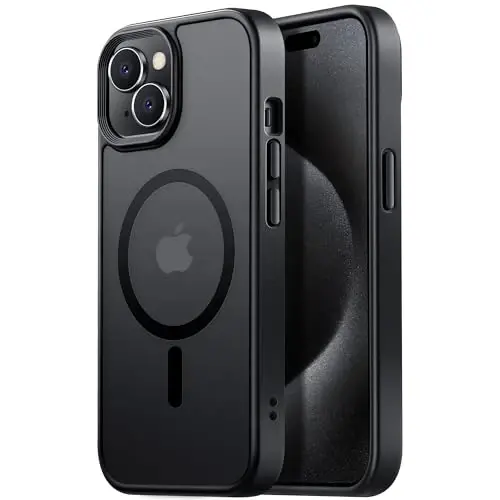 iPhone 15 Plus ve iPhone 14 Plus için Tigowos Telefon Kılıfı MagSafe Uyumlu 3 Metreden Düşmeye Dayanıklı Mat Cilt Hissiyatlı Arka Kapak, Siyah | MagSafe Uyumlu, 3 Metreden Düşmeye Dayanıklı, Mat Cilt Hissiyatlı, Arka Kapak - 1