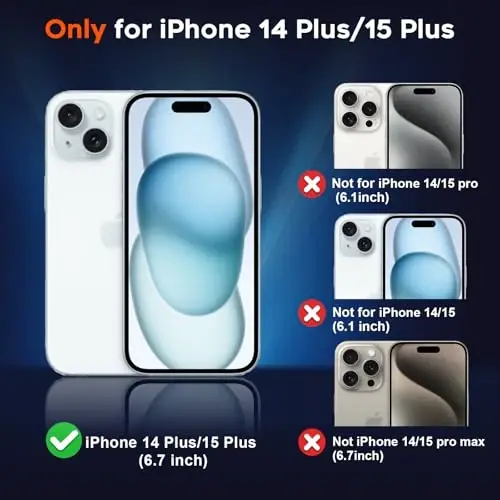 iPhone 15 Plus ve iPhone 14 Plus için zapica Manyetik Kılıf, [MagSafe ile Uyumlu] [Askeri Sınıf Düşme Koruması] Yarı Saydam Mat Darbeye Dayanıklı Çizilmez Telefon Kapağı, Koyu Mavi 