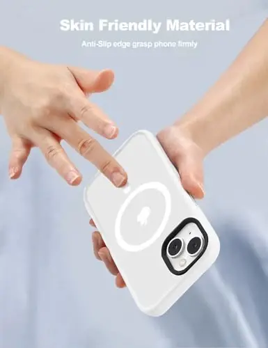 Tigowos for iPhone 15 Plus&iPhone 14 Plus Phone Case Fits MagSafe 10FT Drop Resistant Matte Skin Feeling Back Cover for iPhone 15 Plus&iPhone 14 Plus Case，White - 4