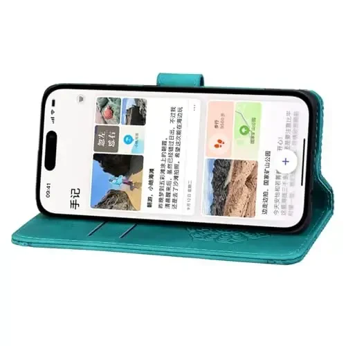 Rosbtib Flip Case for iPhone 15 Pro 6.1 Inch Cover, Vintage Premium PU Leather Wallet Phone Case with Mandala Embossed Design Cover for iPhone 15 Pro 6.1