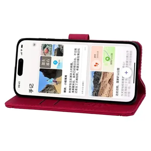 Rosbtib Flip Case for iPhone 15 Pro 6.1 Inch Cover, Vintage Premium PU Leather Wallet Phone Case with Mandala Embossed Design Cover for iPhone 15 Pro 6.1