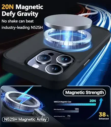 iPhone 15 Pro g‘ilofi bilan mos keladigan BossKiss, [Magsafe bilan mos] [Ekran+Kamera himoyachisi] Magnitli yarim shaffof mat ayollar erkaklar qizlar himoya qopqog‘i iPhone 15 Pro 6.1