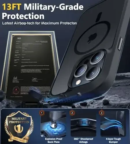 iPhone 15 Pro g‘ilofi bilan mos keladigan BossKiss, [Magsafe bilan mos] [Ekran+Kamera himoyachisi] Magnitli yarim shaffof mat ayollar erkaklar qizlar himoya qopqog‘i iPhone 15 Pro 6.1