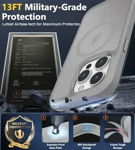 iPhone 15 Pro gʻilofi bilan mos keladigan BossKiss, [Magsafe bilan mos keladi] [Ekran+Kamera himoyachisi] Magnitli yarim shaffof mat ayollar erkaklar qizlar himoya qopqogʻi iPhone 15 Pro 6.1