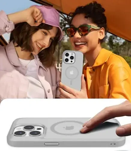 iPhone 15 Pro gʻilofi bilan mos keladigan BossKiss, [Magsafe bilan mos keladi] [Ekran+Kamera himoyachisi] Magnitli yarim shaffof mat ayollar erkaklar qizlar himoya qopqogʻi iPhone 15 Pro 6.1