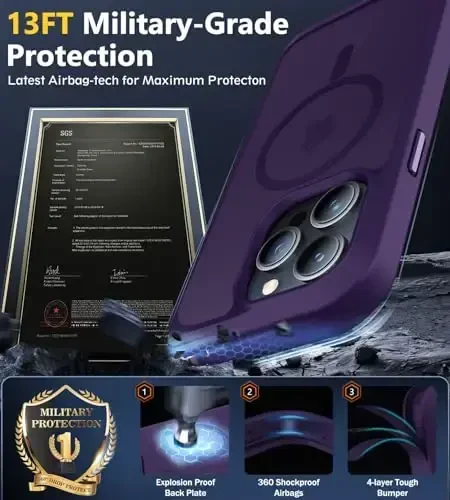 iPhone 15 Pro g'ilofi bilan mos keluvchi BossKiss, [Magsafe bilan mos] [Ekran+Kamera himoyachisi] Magnitli yarim shaffof mat ayollar erkaklar qizlar himoya qopqog'i iPhone 15 Pro 6.1