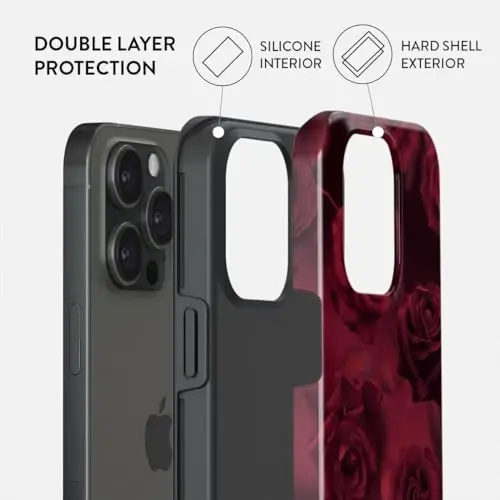 BURGA Phone Case for iPhone 15 Pro - Cute, Trendy, Aesthetic, Designer Pattern, 15pro Phone Cover, Hard Shell Protection - fits Apple iPhone 15 Pro Case for Women and Men - 4