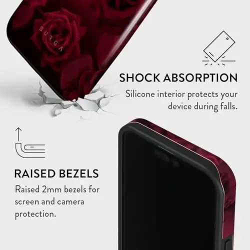 BURGA Phone Case for iPhone 15 Pro - Cute, Trendy, Aesthetic, Designer Pattern, 15pro Phone Cover, Hard Shell Protection - fits Apple iPhone 15 Pro Case for Women and Men - 6
