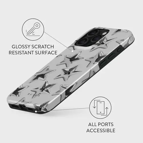 BURGA Phone Case for iPhone 15 Pro - Cute, Trendy, Aesthetic, Designer Pattern, 15pro Phone Cover, Hard Shell Protection - fits Apple iPhone 15 Pro Case for Women and Men - 4