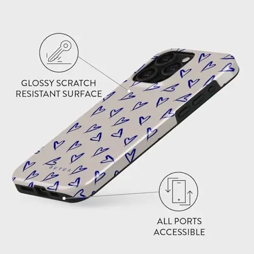 BURGA Phone Case for iPhone 15 Pro - Cute, Trendy, Aesthetic, Designer Pattern, 15pro Phone Cover, Hard Shell Protection - fits Apple iPhone 15 Pro Case for Women and Men - 3