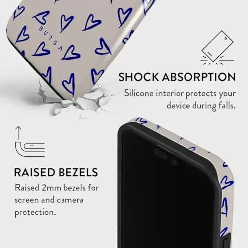 BURGA Phone Case for iPhone 15 Pro - Cute, Trendy, Aesthetic, Designer Pattern, 15pro Phone Cover, Hard Shell Protection - fits Apple iPhone 15 Pro Case for Women and Men - 4