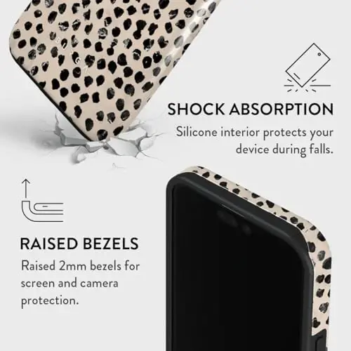 BURGA Phone Case for iPhone 15 Pro - Cute, Trendy, Aesthetic, Pattern Phone Cover, Hard Shell Protection - fits Apple iPhone 15 Pro Case for Women and Men, Polka Dots - 4