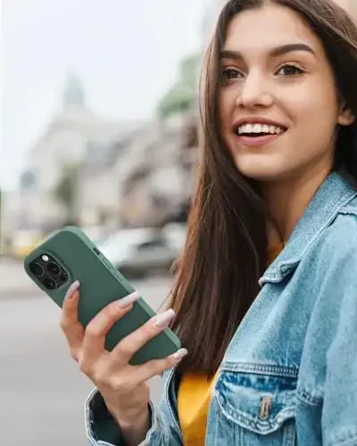 BUYDOT for iPhone 15 Pro Case Liquid Silicone Slim Shockproof Protective Cover 6.1 Inch Anti-Scratch Drop Protection,Forest Green - 7