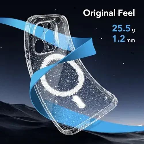 ESR for iPhone 15 Pro Case, Compatible with MagSafe, Military-Grade Protection, Resists Yellowing and Scratches, Magnetic Phone Case for iPhone 15 Pro, Zero Series, Clear Shimmer - 3