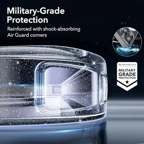 ESR for iPhone 15 Pro Case, Compatible with MagSafe, Military-Grade Protection, Resists Yellowing and Scratches, Magnetic Phone Case for iPhone 15 Pro, Zero Series, Clear Shimmer - 6