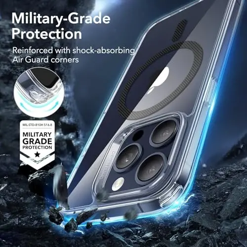 ESR for iPhone 15 Pro Case, Compatible with MagSafe, Military-Grade Protection, Yellowing Resistant, Scratch-Resistant Back, Magnetic Phone Case for iPhone 15 Pro, Classic Series, Carbon Fiber - 5