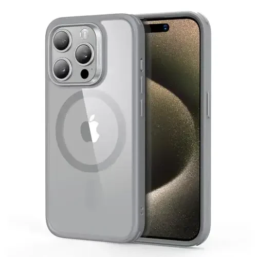 ESR for iPhone 15 Pro Case, Compatible with MagSafe, Military-Grade Protection, Yellowing Resistant, Scratch-Resistant Back, Magnetic Phone Case for iPhone 15 Pro, Classic Series, Clear Grey 