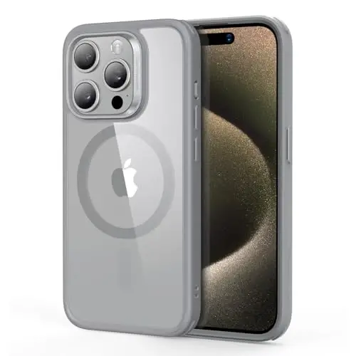 ESR for iPhone 15 Pro Case, Compatible with MagSafe, Military-Grade Protection, Yellowing Resistant, Scratch-Resistant Back, Magnetic Phone Case for iPhone 15 Pro, Classic Series, Clear Grey - 1