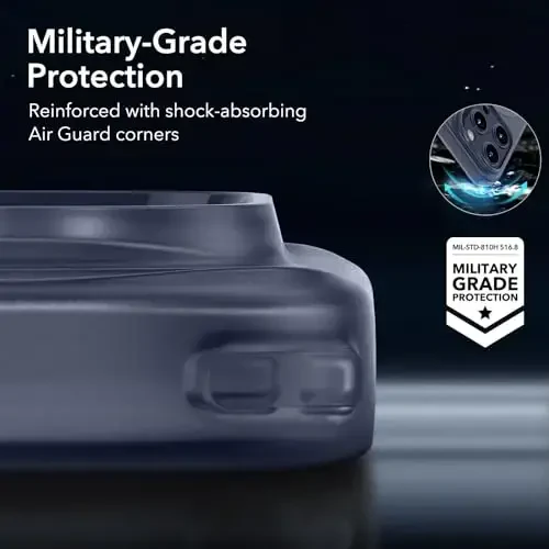 ESR for iPhone 15 Pro Case, Compatible with MagSafe, Military-Grade Protection, Resists Yellowing and Scratches, Magnetic Phone Case for iPhone 15 Pro, Zero Series, Frosted Dark Blue - 6