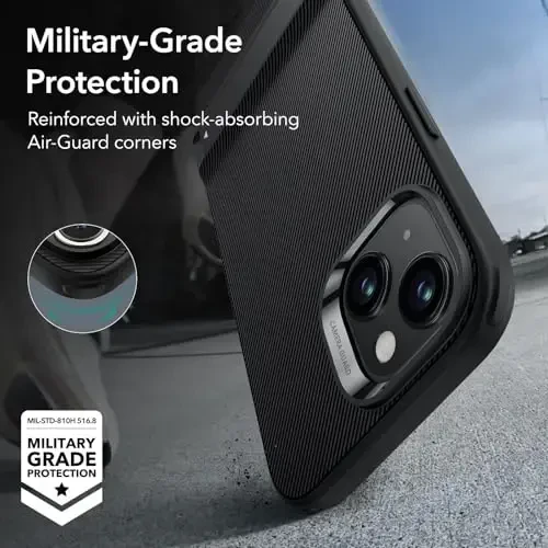 ESR for iPhone 15 Pro Case, Metal Kickstand Case, 3 Stand Modes, Military-Grade Drop Protection, Supports Wireless Charging, Slim Back Cover with Patented Kickstand, Boost Series, Black - 5