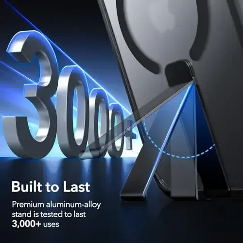 ESR for iPhone 15 Pro Case with Kickstand, Military-Grade Shockproof Protection, Magnetic Fully Adjustable Flickstand Phone Case, Compatible with MagSafe Accessories, Boost Series, Frosted Black - 6