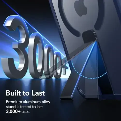 ESR for iPhone 15 Pro Case with Kickstand, Military-Grade Shockproof Protection, Magnetic Fully Adjustable Flickstand Phone Case, Compatible with MagSafe Accessories, Boost Series, Clear Dark Blue - 6