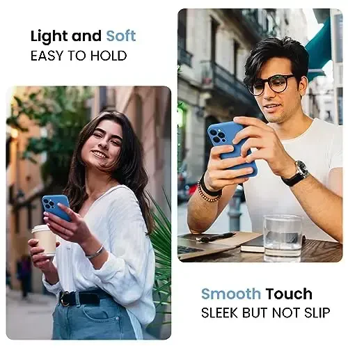 FireNova Designed for iPhone 15 Pro Case, Silicone Upgraded [Camera Protection] Phone Case with [2 Screen Protectors], Soft Anti-Scratch Microfiber Lining Inside, 6.1 inch, Blue - 2