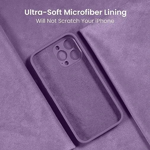FireNova Designed for iPhone 15 Pro Case, Silicone Upgraded [Camera Protection] Phone Case, Soft Anti-Scratch Microfiber Lining Inside, 6.1 inch, Light Purple - 5