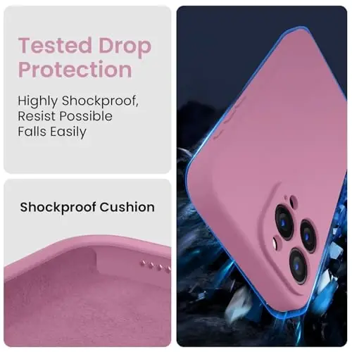 FireNova Designed for iPhone 15 Pro Case, Silicone Upgraded [Camera Protection] Phone Case with [2 Screen Protectors], Soft Anti-Scratch Microfiber Lining Inside, 6.1 inch, Lilac Purple - 4
