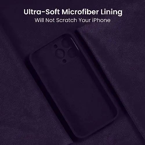 FireNova Designed for iPhone 15 Pro Case, Silicone Upgraded [Camera Protection] Phone Case with [2 Screen Protectors], Soft Anti-Scratch Microfiber Lining Inside, 6.1 inch, Purple - 5