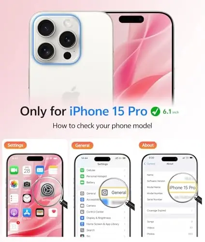 FNTCASE for iPhone 15 Pro Case: Strong Magnetic Phone Case with Screen Protector | Translucent Matte Slim Shockproof Protective Drop Protection Phone Cover(Light Pink) - FNTCASE (1)