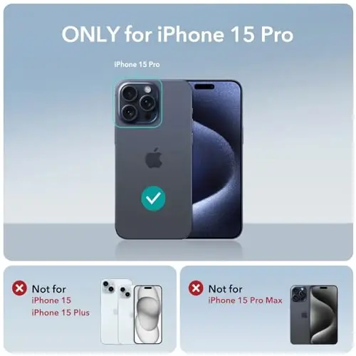 ESR for iPhone 15 Pro Case with MagSafe, Supports Magnetic Charging, Slim Liquid Silicone Case, Shock Absorbing, Screen and Camera Protection, Cloud Series, Light Blue - 2