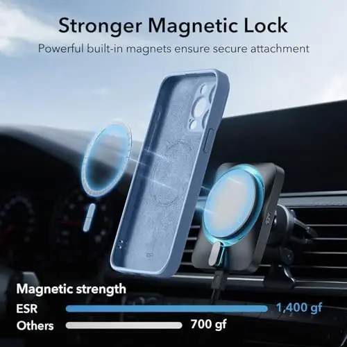 ESR for iPhone 15 Pro Case with MagSafe, Supports Magnetic Charging, Slim Liquid Silicone Case, Shock Absorbing, Screen and Camera Protection, Cloud Series, Light Blue - 3