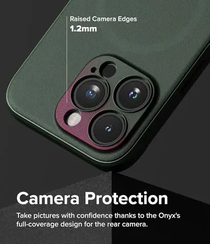 Ringke Onyx for iPhone 15 Pro Case, [Compatible with MagSafe] Oil & Dirt Resistant, Individual Lens Covers for Cameras, Non-Slip Enhanced Grip Lightweight Cover - Magnetic Dark Green - 6