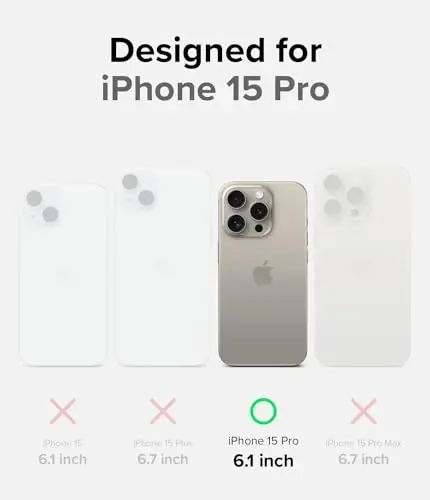 Ringke Onyx for iPhone 15 Pro Case, [Compatible with MagSafe] Oil & Dirt Resistant, Individual Lens Covers for Cameras, Non-Slip Enhanced Grip Lightweight Cover - Magnetic Dark Green - RINGKE (1)