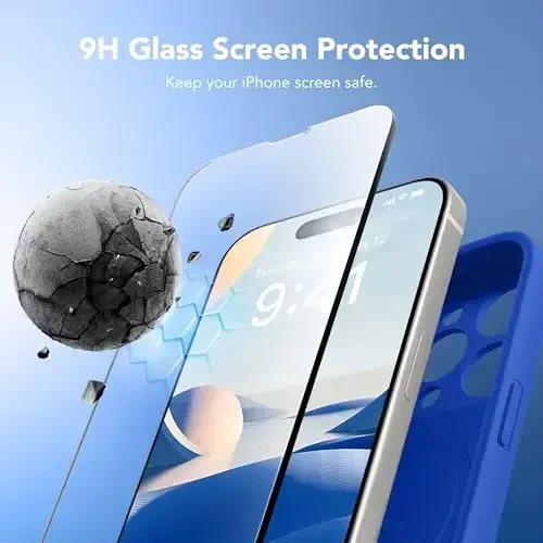 SuydanBox Magnetic for iPhone 15 Pro Case, Compatible with MagSafe, [Full Camera Protection][Screen Protector] Silicone Shockproof Protective Phone Case for iPhone 15 Pro 6.1