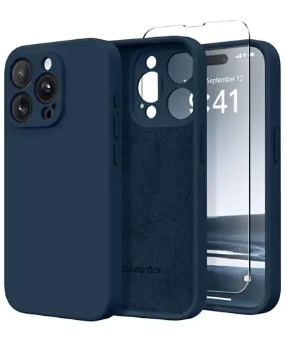 SuydanBox Magnetic for iPhone 15 Pro Case, Compatible with MagSafe, [Full Camera Protection][Screen Protector] Silicone Shockproof Protective Phone Case for iPhone 15 Pro 6.1