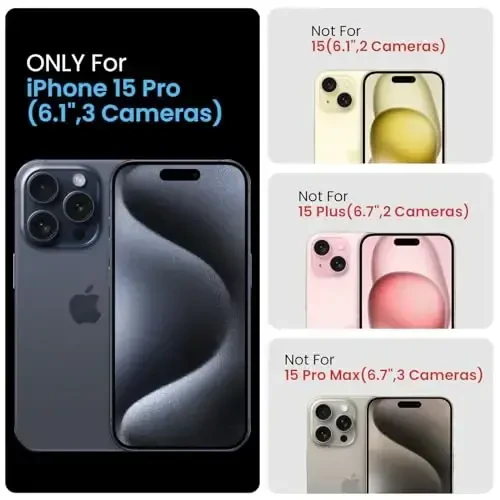 FireNova Designed for iPhone 15 Pro Case, Silicone Upgraded [Camera Protection] Phone Case with [2 Screen Protectors], Soft Anti-Scratch Microfiber Lining Inside, 6.1 inch, Plum - 6