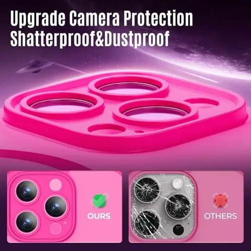 Symcele Designed for iPhone 15 Pro Case, Compatible with MagSafe, with Privacy Screen Protectors X2, [Camera Protection] [15FT Military Drop Protection] Shockpoof Phone Case, 6.1'', Hot Pink - 4