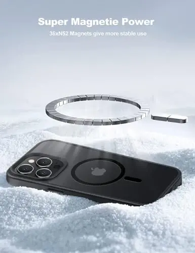 Tigowos for iPhone 15 Pro case,Compatible with MagSafe,[15FT Drop Resistant][2 Tempered-Glass Screen Protectors] Matte Skin-Feeling Shockproof case for iPhone 15 Pro Cases 6.1