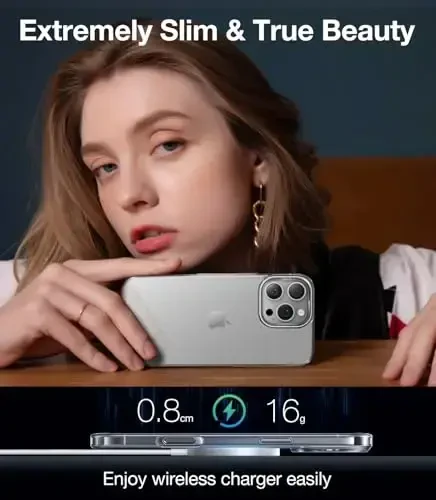 TORRAS Crystal Clear for iPhone 15 Pro Case, Ultra-Thin [Non-Yellowing] [Military Protection] Slim Fit Silicone TPU Cover for iPhone 15 Pro Phone Case, Soft, Clear, 6.1 inch - 6