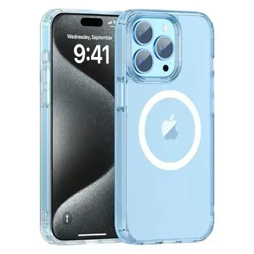 zapica Magnetic for iPhone 15 Pro Case, [Crystal Clear Not Yellowing] [Compatible with MagSafe] [Military Drop Protection] Non-Slip Shockproof Anti-Scratch Phone Case, Clear - 2