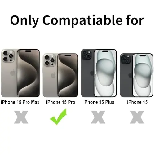 TENOC Phone Case Compatible with iPhone 15 Pro, Black Case Anti-Fingerprint Protective Bumper Matte Cover for 6.1 Inch - 2