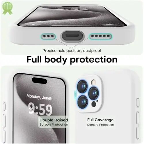 LOVE 3000 Designed for iPhone 15 Pro Case, Premium Silicone with [Soft Anti-Scratch Microfiber Lining] Shockproof Protective Phone Case for Men Women Girls 6.1