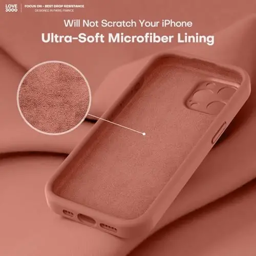 LOVE 3000 Designed for iPhone 15 Pro Case, Premium Silicone with [Soft Anti-Scratch Microfiber Lining] Shockproof Protective Phone Case for Men Women Girls 6.1
